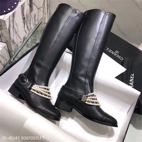 chanel boots with pearls 2019|chanel over the knee boots.